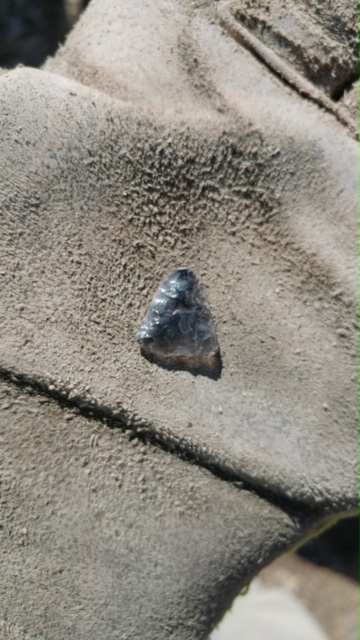 Obsidian projectile point.