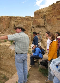 Paul Reed leading a tour at Chaco Canyon