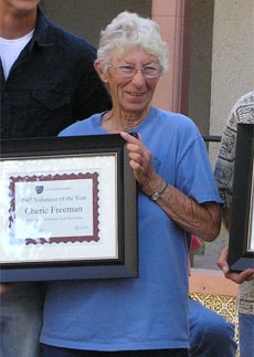 c_freeman Cherie Freeman receives the Center for Desert Archaeology's "Volunteer of the Year" award in 2008.