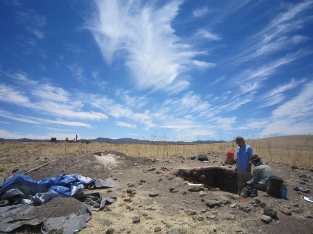 Sky Over Fornholt Excavations into a quarter of a room block at Fornholt.