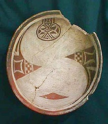 Mimbres Black on white bowl from the Mattocks site
