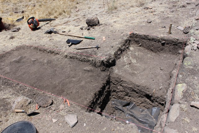 Excavation Active excavation into the large central depression in Fornholt's southern room block.