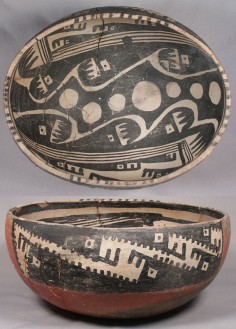 Image 3: Plumed Serpent Imagery on Salado Polychrome Bowl