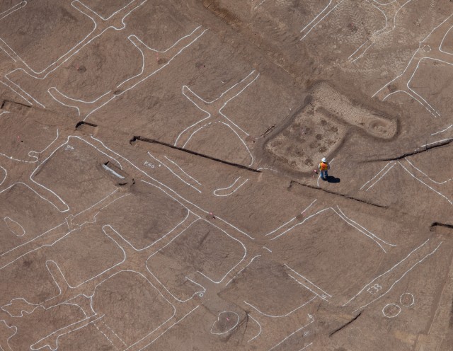 Aerial Photograph of the Early Agricultural Period Site of Las Capas. Image Copyright Henry Wallace 2011