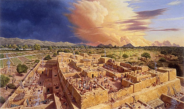 Pueblo Grande, a Hohokam settlement, ca. A.D. 1200.