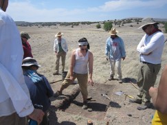 Explaining how excavations are proceeding at the end-of-week site tour. Click to enlarge.