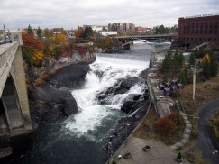 The falls on the Spokane River as viewed from one of the historic bridges. Click to enlarge.