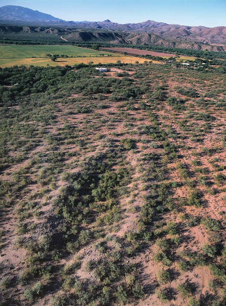 Prehistoric Ballcourt above Farmland