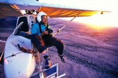 Photographer Adriel Heisey in his custom-made airplane.