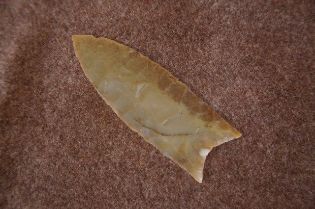 A Clovis projectile point, possibly the third of such points found in the Mogollon Highlands.