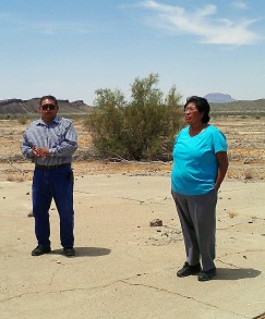 Albert Manuel Jr., District Chairman, and Lillian Cipriano, Vice-chair, at the historic San Lucy Village site (Si:I Mekk).