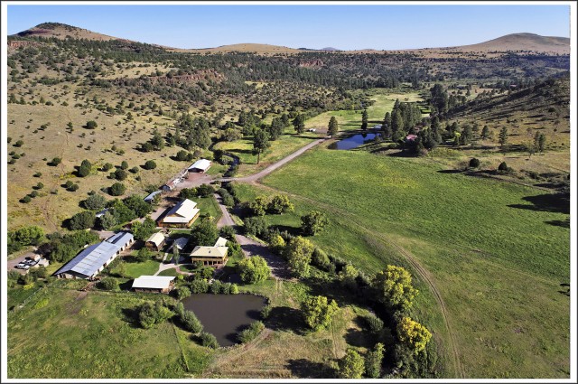 This aerial view highlights the role of ranching and tourism along the Upper Little Colorado River.