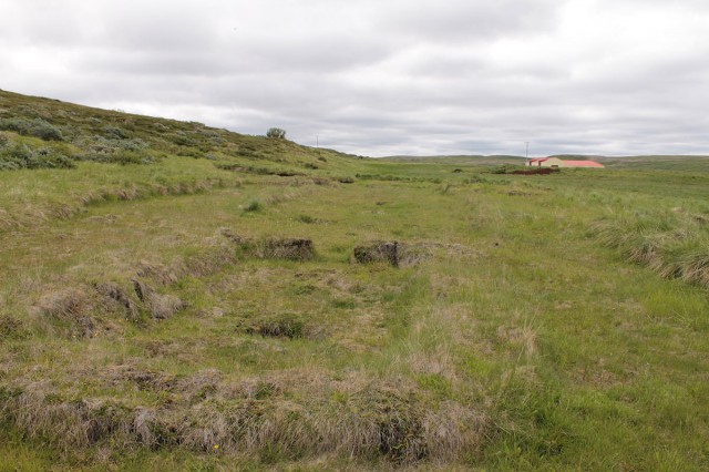 The Viking era long house or feasting hall at the famous site of Hofstaðir in northeastern Iceland.