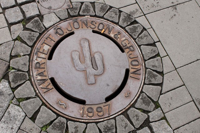 Saguaro manhole cover in Iceland