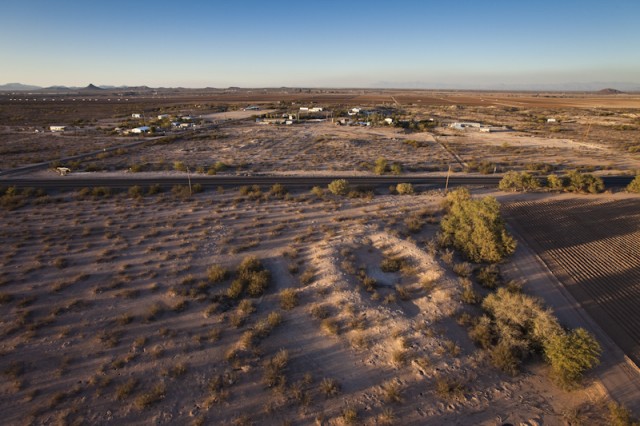 Aerial view of the ballcourt at the Adamsville site. Photo by Henry D. Wallace. Click to expand.