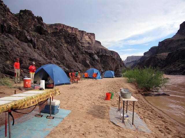 Campsite inside the Grand Canyon