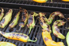 Roasting chiles on the grill. Click to enlarge.