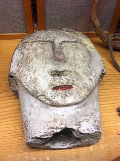 The stone head recovered from the Dinwiddie site. Photo by Deb Huntley. Click to enlarge.