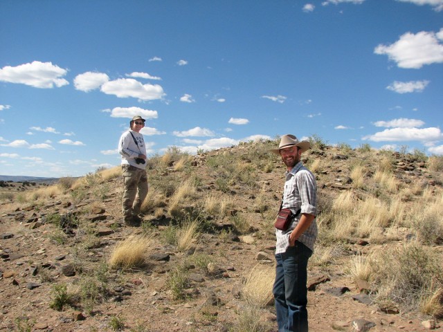 My colleagues Matt Peeples (left) and Kellam Throgmorton (right) assessing a site near Quemado, New Mexico.