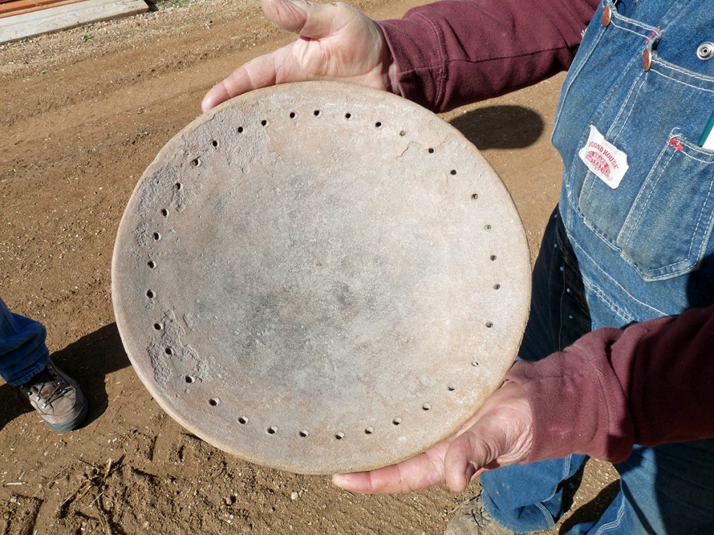 Perforated plate found in the northern San Pedro River valley. Image: Janine Hernbrode.
