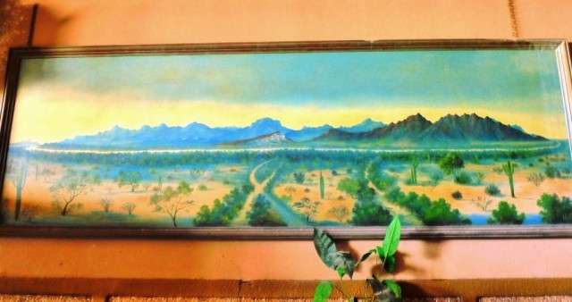 Landscape painting of the Great Bend of the Gila.