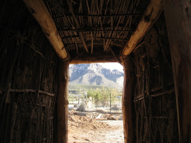 View from inside the pithouse. Photo by Allen Denoyer.