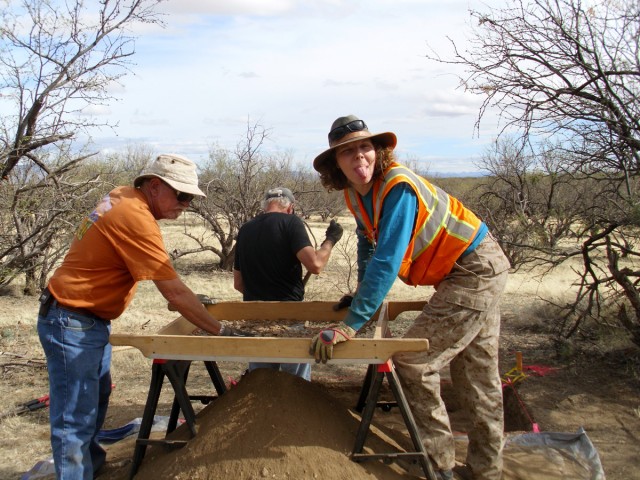 Screening for artifacts. Photo by Kathy Turney.