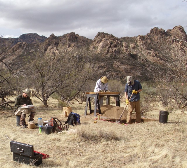 Even more shoveling in the Coyote Mountains. Photo by Kathy Turney. Click to enlarge.