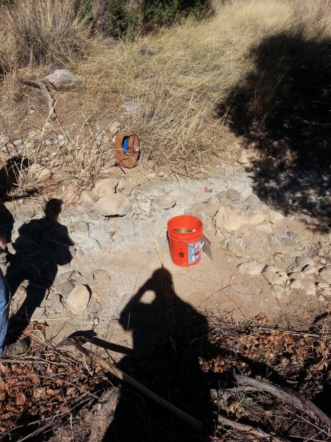 Ceramic provenance and technology expert Mary Ownby collected samples of various sands from washes in the region to help us determine where ceramics were being produced.