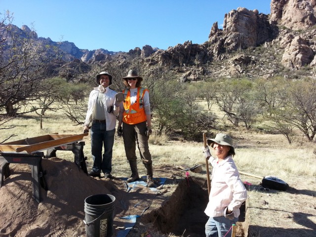 Box canyons eroded from micaceous igneous rock make for a beautiful setting for our excavations. Photo by Lewis Borck. Click to enlarge.