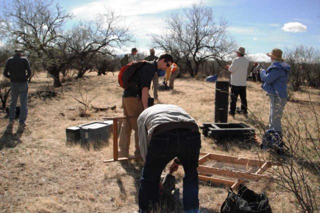 Setting up in the morning for the day’s work. Photo by Steve Cox.