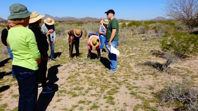 Matt Peeples (right) leads a tour of the Valencia site. Click to enlarge.