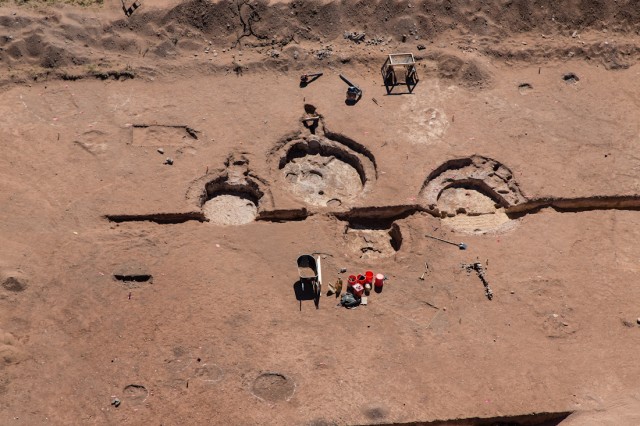 Aerial photo of the Beethoven site excavations in progress.