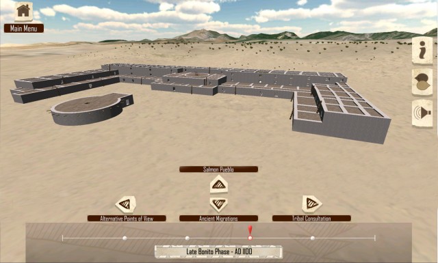 Digital Reconstruction of Salmon Pueblo from Chaco’s Legacy – an interactive exhibit at Salmon Ruins Museum and Aztec Ruins National Monument.