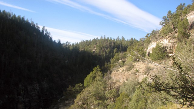 Looking south across Walnut Canyon while standing next to the cliff dwelling.