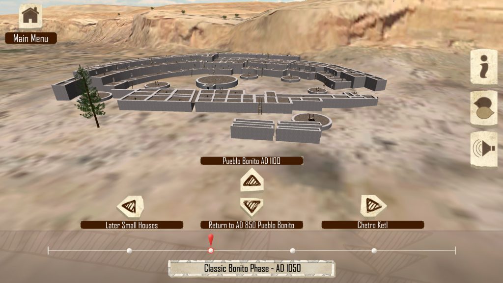 User interface for the self-guided tour mode.