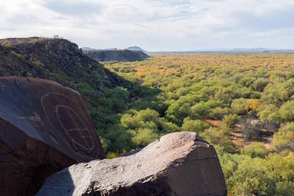 Rock art within the lower Gila River valley.