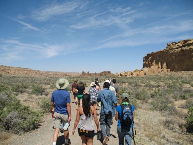 Group Walking toward Pueblo Bonito