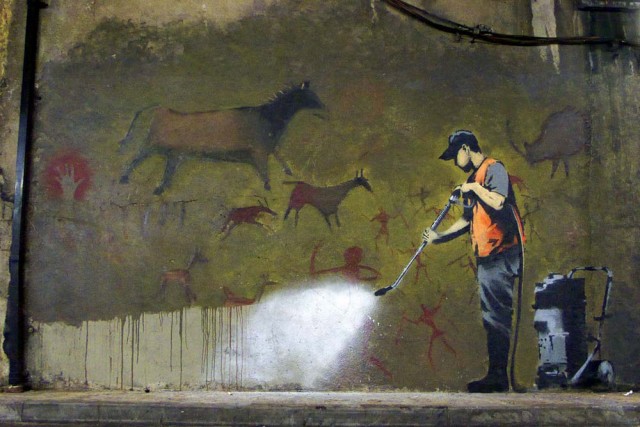 Painting by <a href="http://banksy.co.uk/out.asp">Banksy.</a>