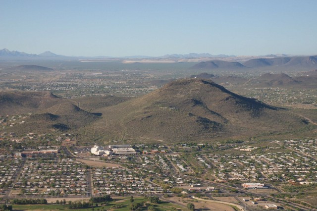 Tumamoc Hill. Aerial photograph by Henry Wallace