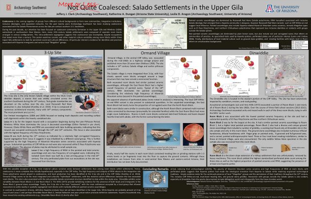 “More or Less Coalesced: Salado Settlements in the Upper Gila,” by Jeffery J. Clark, Katherine A. Dungan, and Leslie D. Aragon. <a href="/pdf/Clark_Dungan_Aragon_SAA_2017.pdf">Click to download as a PDF.</a>