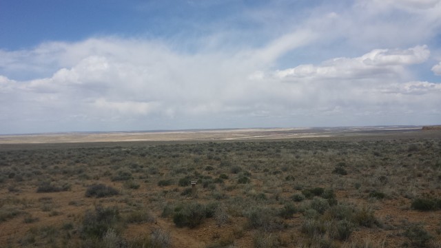 Looking north along Chaco's Great North Road toward the site of Pierre's.