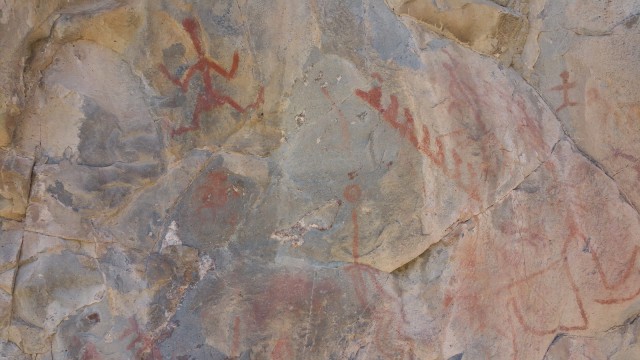 Pictographs at the Gila Cliff Dwellings.