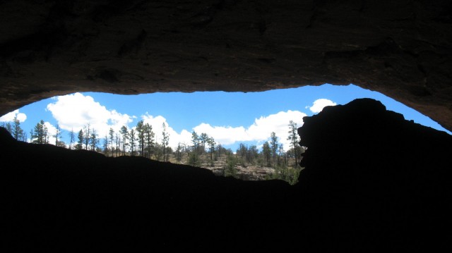A lovely but claustrophobic view from within the Gila Cliff Dwellings. Photo by author.