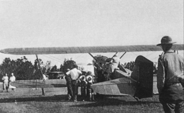 Lindbergh’s plane at Pecos Pueblo