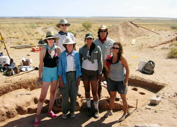 During the field school at Homol’ovi. I’m at left, and director Lisa Young is next to me.
