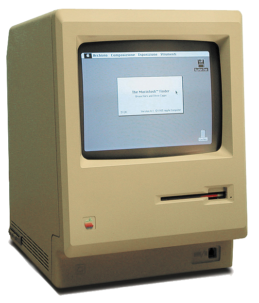 “Macintosh 128k transparency” by w:User:Grm wnr – Modifications of Image:Macintosh 128k.jpg and w:Image:Macintosh 128k No Text.jpg. Licensed under CC BY-SA 3.0 via Commons – https://commons.wikimedia.org/wiki/File:Macintosh_128k_transparency.png#/media/File:Macintosh_128k_transparency.png