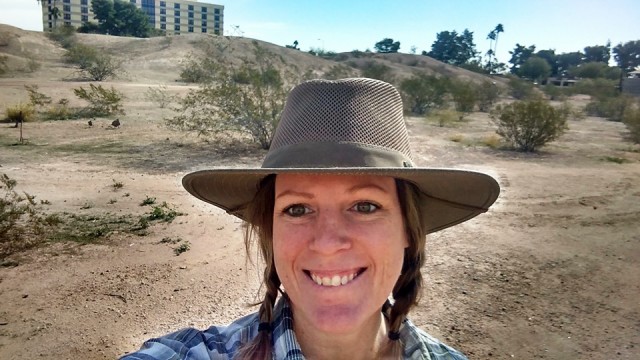 Danielle Gilbert at the Mesa Grande site.
