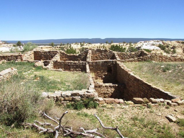 Excavated structures at the top of El Morro National Monument. Photo by Karen Schollmeyer.