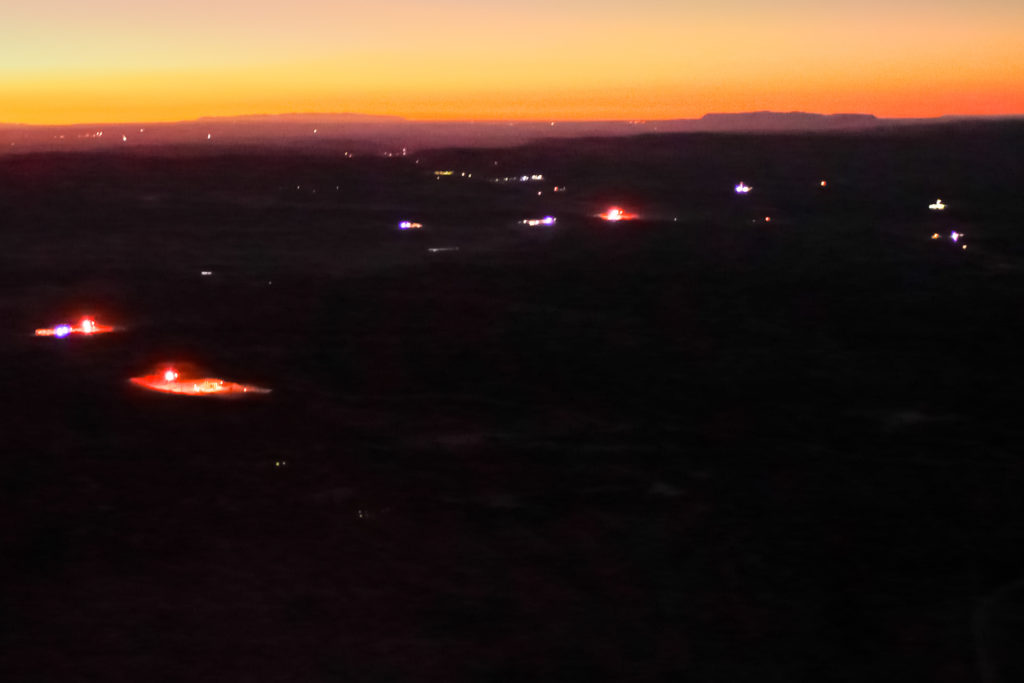 Flares outside of Bloomfield. Courtesy of EcoFlight.